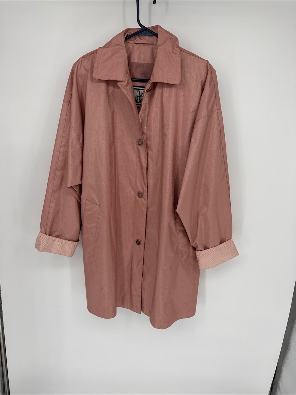 Fleet Street Dusty Rose Lightweight Trench Coat full button up size 16
